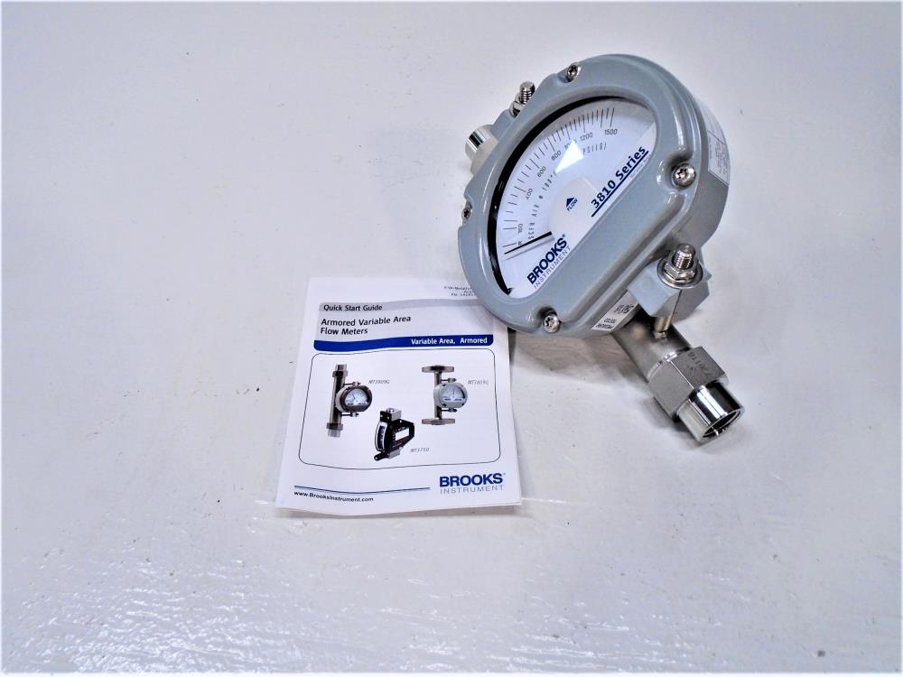 Brooks 1/2" NPT Armored Variable Area Flow Meter, Model 3810GAD08DABA1A00000